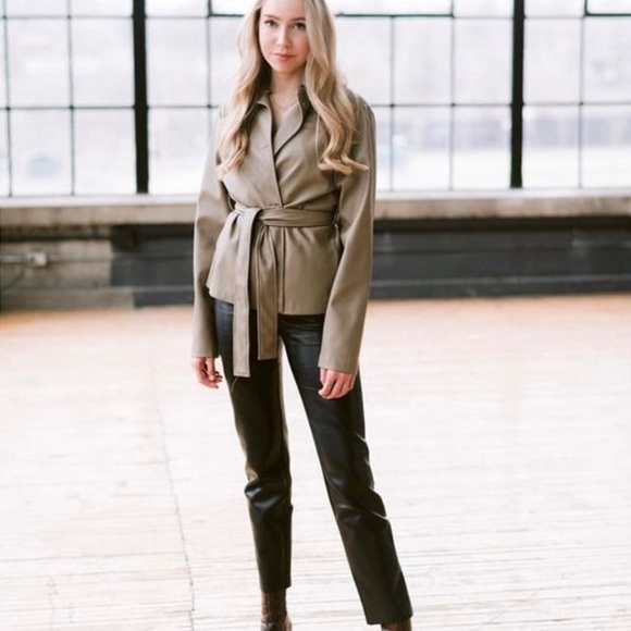Oak & Fort Tie Leather Jacket - Picture 1 of 4